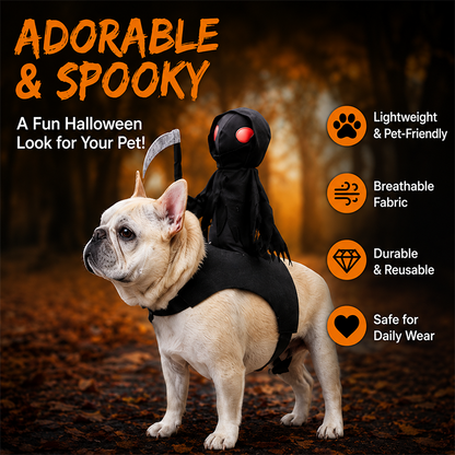 Funny Halloween Reaper Rider Pet Costumer