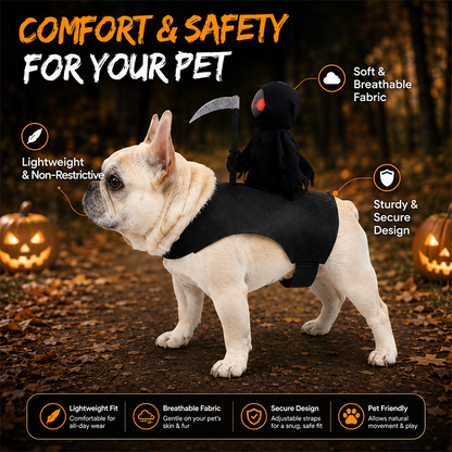 Funny Halloween Reaper Rider Pet Costumer