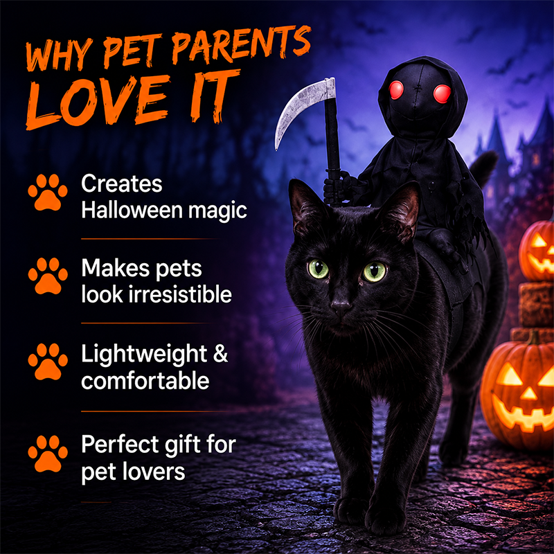 Funny Halloween Reaper Rider Pet Costumer