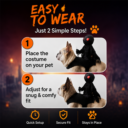 Funny Halloween Reaper Rider Pet Costumer