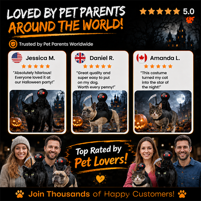 Funny Halloween Reaper Rider Pet Costumer