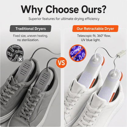 Retractable Electric Shoe Dryer with UV Sterilization