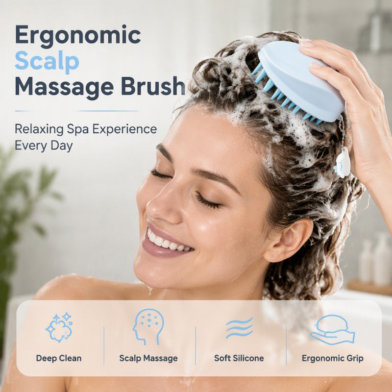 Silicone Scalp Massage Shampoo Brush
