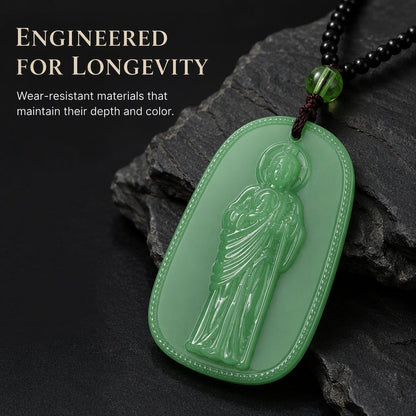 Religious Figure Beaded Pendant Necklace