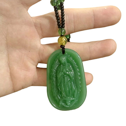 Religious Figure Beaded Pendant Necklace