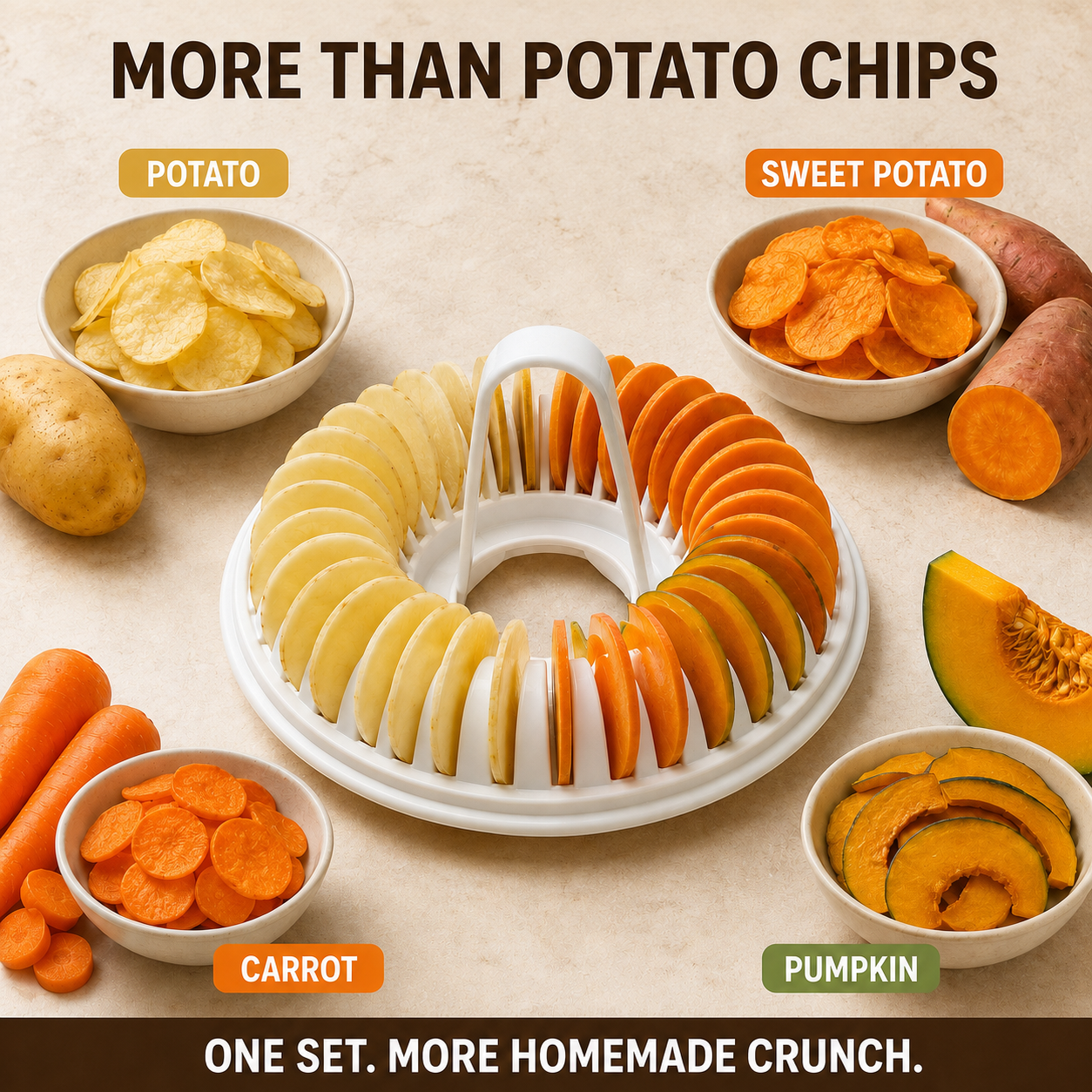 🔥2026 HOT SALE🥳💞50K+ SOLD!😍🥔DIY Microwave Potato Chip Maker with Slicer Bowl Set
