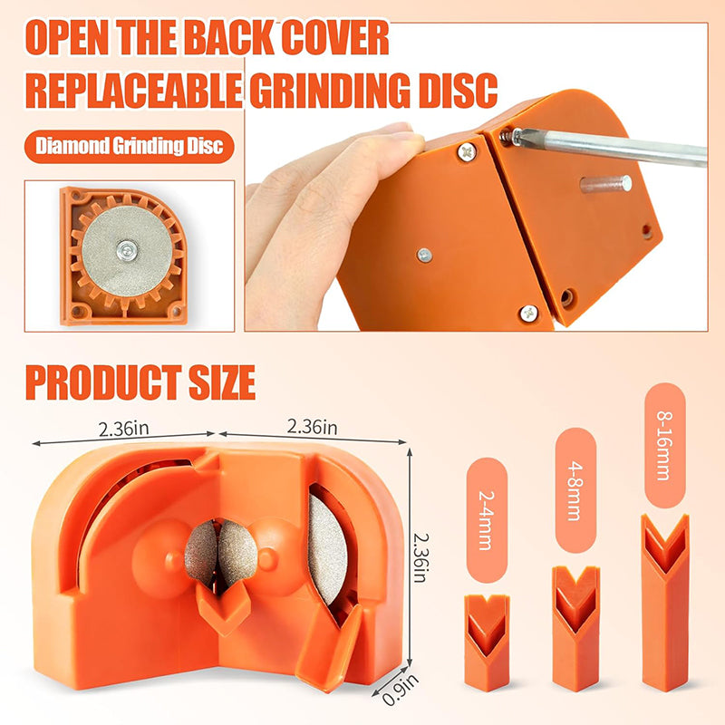 Portable Drill Bit Sharpener Grinding Tool for 2-16mm Bits