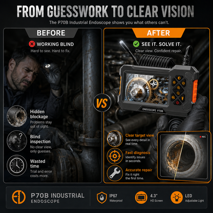 Waterproof & Handheld HD Industrial Endoscope