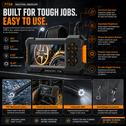 Waterproof & Handheld HD Industrial Endoscope
