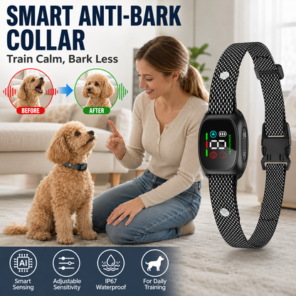 🐕2026 HOT SALE🥳💞50K+ SOLD! 🛡️🐾 50% OFF! Anti Bark Collar – Smart anti‑false triggering filters out other barks. IP67 waterproof & USB rechargeable – worry‑free training anywhere! 💦✅