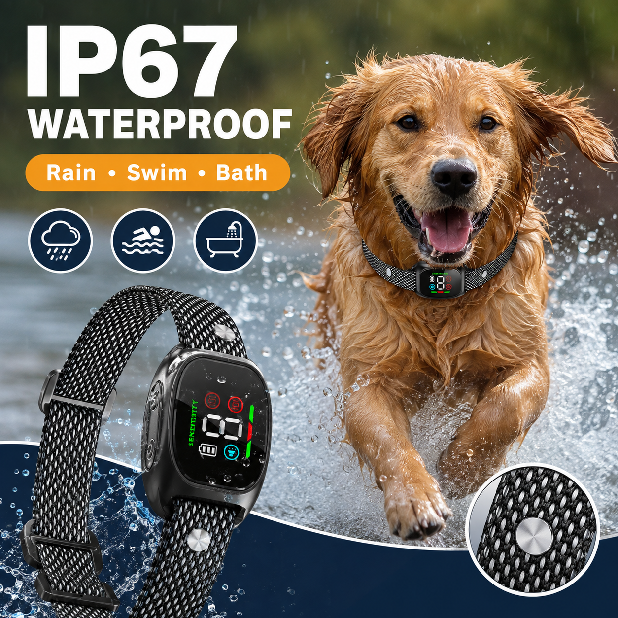 🐕2026 HOT SALE🥳💞50K+ SOLD! 🛡️🐾 50% OFF! Anti Bark Collar – Smart anti‑false triggering filters out other barks. IP67 waterproof & USB rechargeable – worry‑free training anywhere! 💦✅