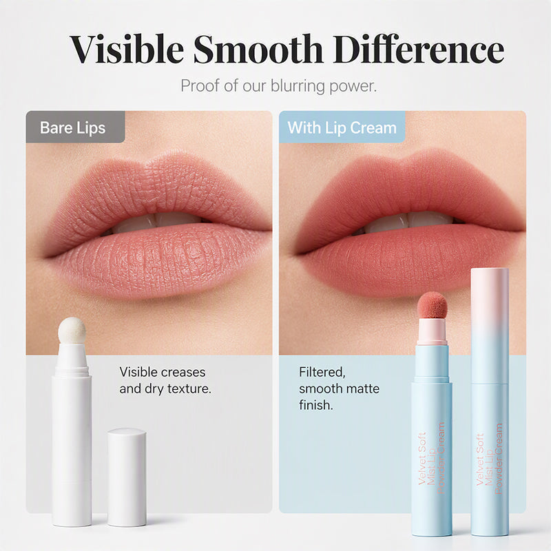 👄Soft Matte Finish Lipstick with Puff Applicator💑