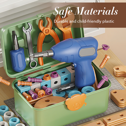 🔧 LIMITED‑TIME 50% OFF! ⚡Children's Educational DIY Toy Tool Kit – Electric Drill, Portable Storage Case ✨