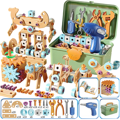 🔧 LIMITED‑TIME 50% OFF! ⚡Children's Educational DIY Toy Tool Kit – Electric Drill, Portable Storage Case ✨