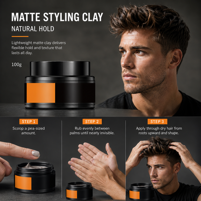 Men's Lightweight Strong Hold Hair Styling Clay