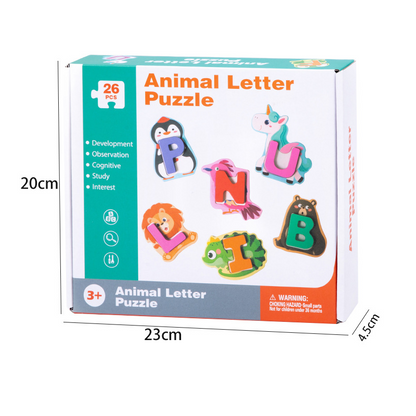 🔤 26-Piece Wooden Letter & Animal Matching Toy – Hands-On Alphabet Mastery, Vibrant Animal Illustrations & Child-Safe Design – Learning Made Fun ✨