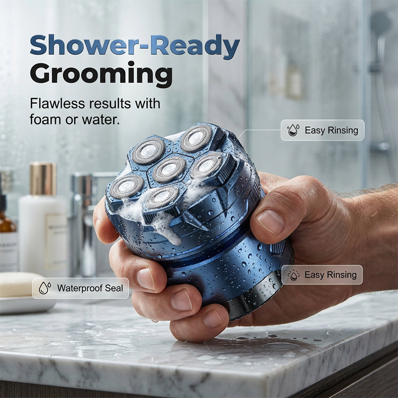 6-Blade Electric Head Shaver for Bald Men