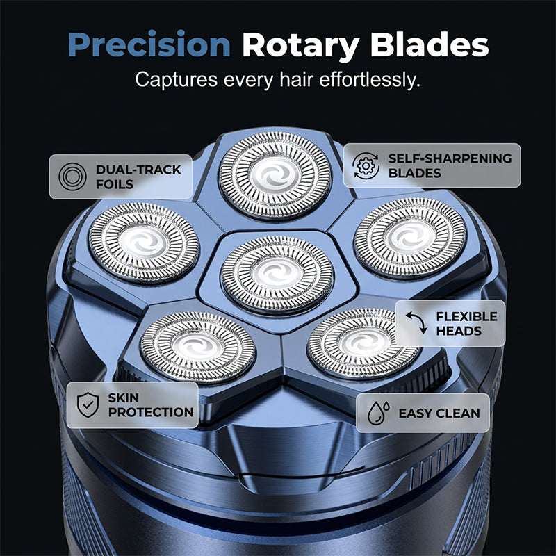 6-Blade Electric Head Shaver for Bald Men