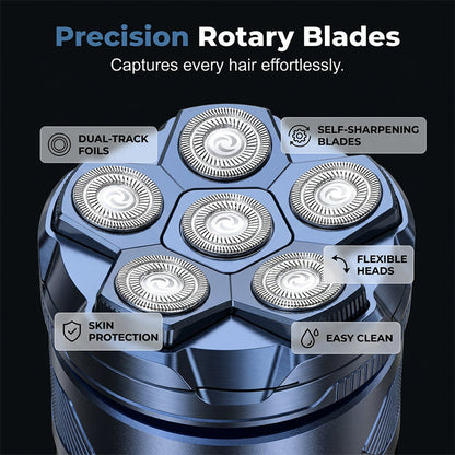 6-Blade Electric Head Shaver for Bald Men