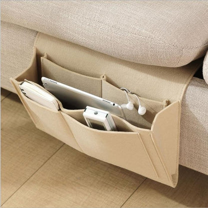 🛏️Bedside Hanging Storage Bag‑Multi‑Pocket Bed Caddy Organizer, Felt Hanging Pouch for Dorm Bunk Bed Hold Tablet Book Phone Stationery