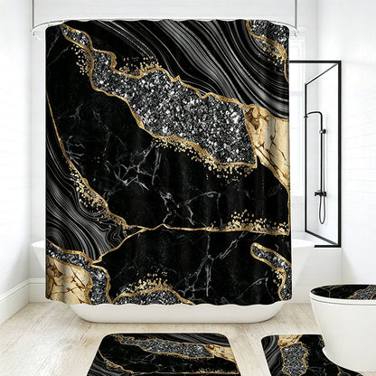 Elegant Marble Pattern Bathroom Shower Curtain