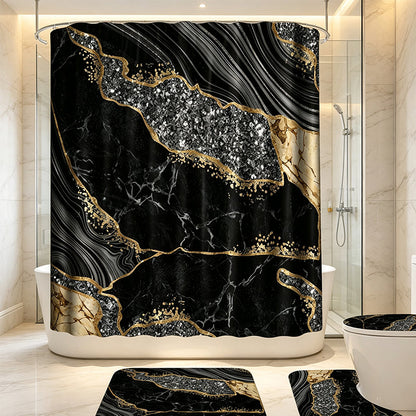 Elegant Marble Pattern Bathroom Shower Curtain
