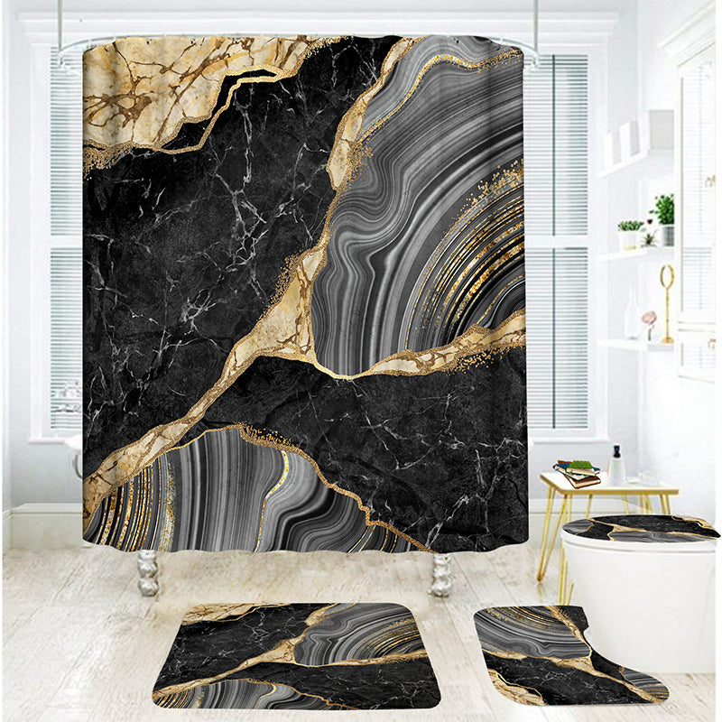 Elegant Marble Pattern Bathroom Shower Curtain