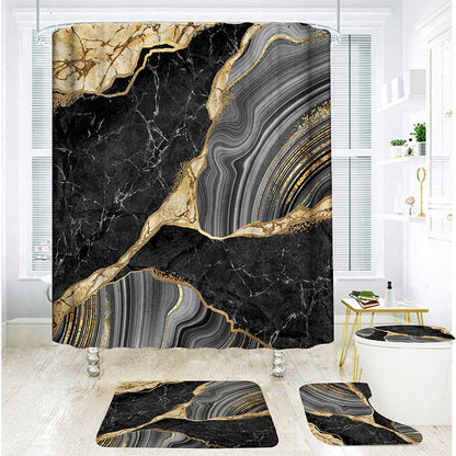 Elegant Marble Pattern Bathroom Shower Curtain