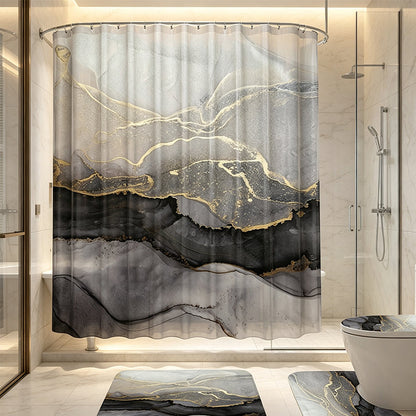 Elegant Marble Pattern Bathroom Shower Curtain