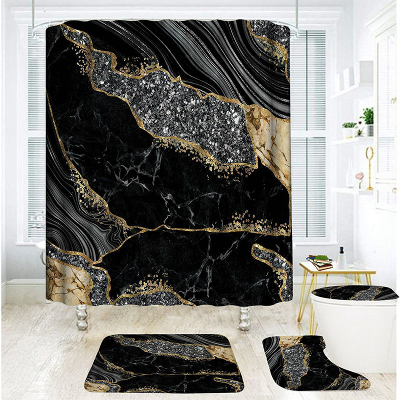 Elegant Marble Pattern Bathroom Shower Curtain