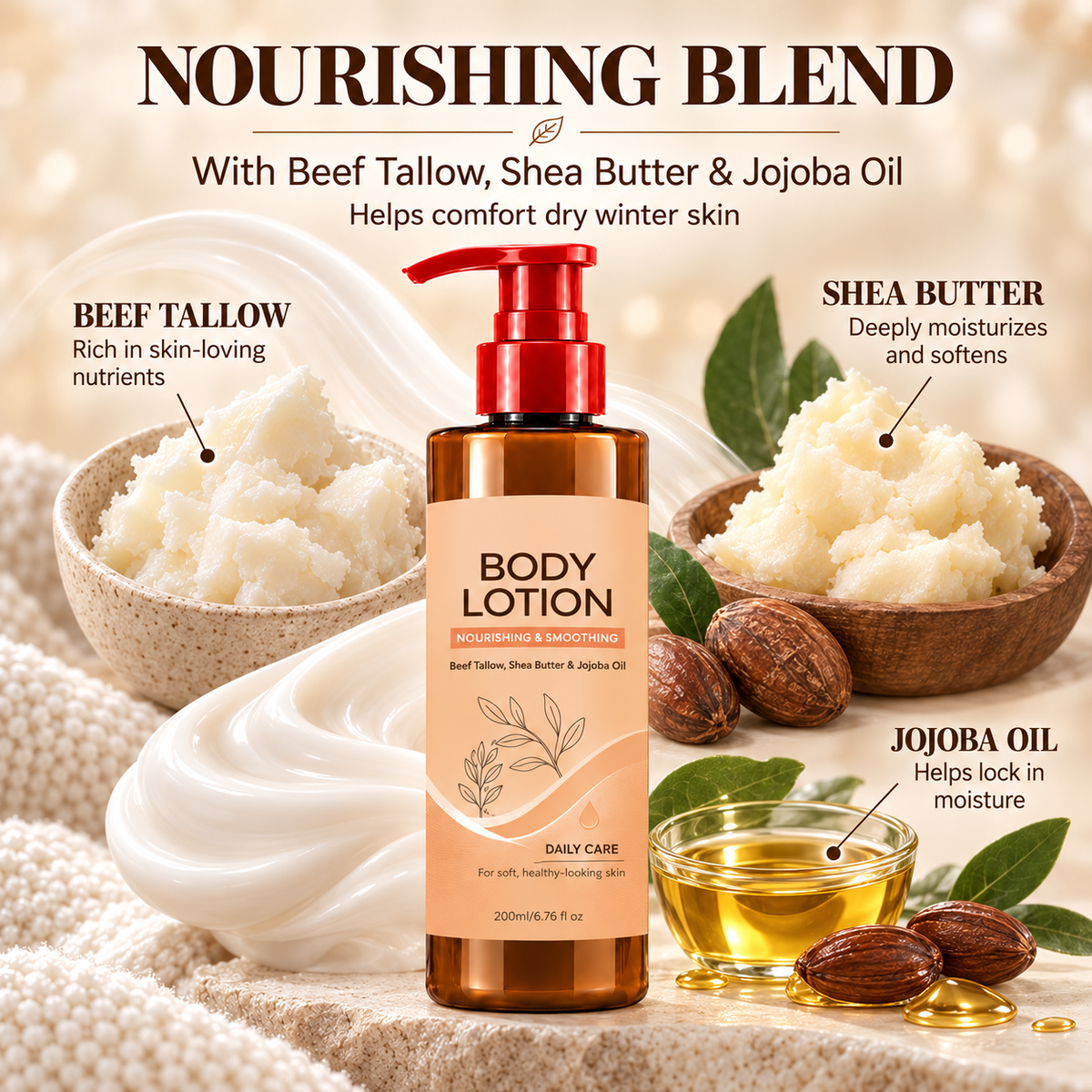 🔥 Sale now on! Hydrating daily body lotion – lightweight, fast-absorbing, all skin types. 🧴💧