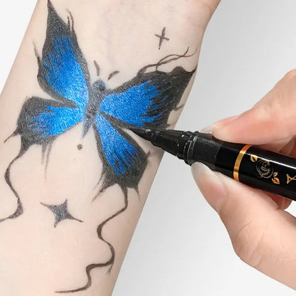 🎁🔥Last day sale 50% OFF🔥Cosmetic Grade Temporary Tattoo Markers for Skin, 10/15 Vibrant Colors Flexible Brush Tip Pens,, High Detail, Face Makeup Halloween, None Toxic, Office Stationery Writing Tool 2