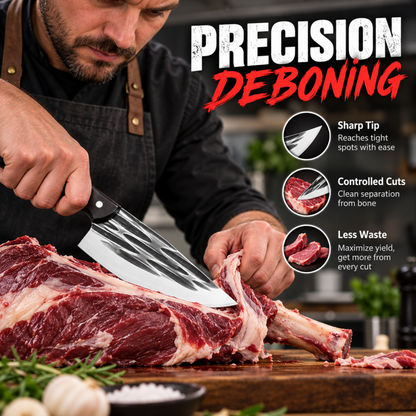 📢📢Hot Deal!!⏰50% Off for a Limited Time! A masterpiece by a master blacksmith, designed specifically for cutting hard objects.Ultra-Sharp Kitchen Butcher Knife
