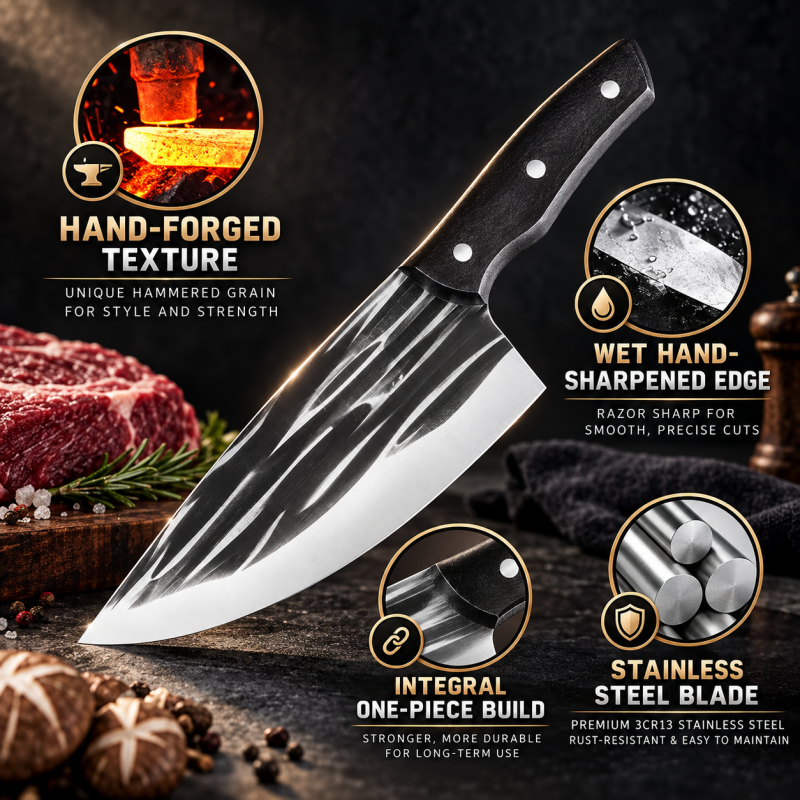 📢📢Hot Deal!!⏰50% Off for a Limited Time! A masterpiece by a master blacksmith, designed specifically for cutting hard objects.Ultra-Sharp Kitchen Butcher Knife
