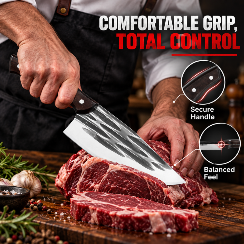 📢📢Hot Deal!!⏰50% Off for a Limited Time! A masterpiece by a master blacksmith, designed specifically for cutting hard objects.Ultra-Sharp Kitchen Butcher Knife