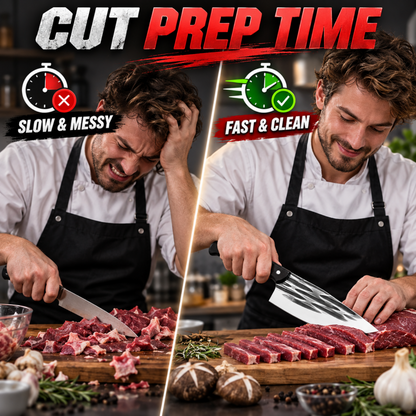 📢📢Hot Deal!!⏰50% Off for a Limited Time! A masterpiece by a master blacksmith, designed specifically for cutting hard objects.Ultra-Sharp Kitchen Butcher Knife
