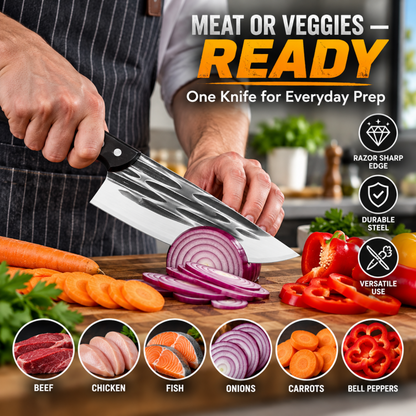 📢📢Hot Deal!!⏰50% Off for a Limited Time! A masterpiece by a master blacksmith, designed specifically for cutting hard objects.Ultra-Sharp Kitchen Butcher Knife