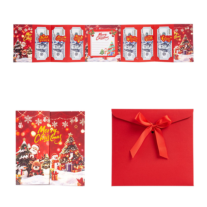 🎄 50% OFF! ✨ Festive Cash Gift Card Holder – Multi-Slot Organization, Holiday Notes Space & Ribbon Envelope – Turn Cash into a Thoughtful Christmas Gift 💌