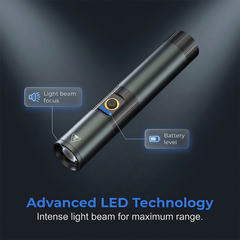 🎁2026 New Arrivals 50% OFF💥Ultra-Bright Tactical Flashlight with Zoom Function – Rugged, Waterproof, Rechargeable 🏕️