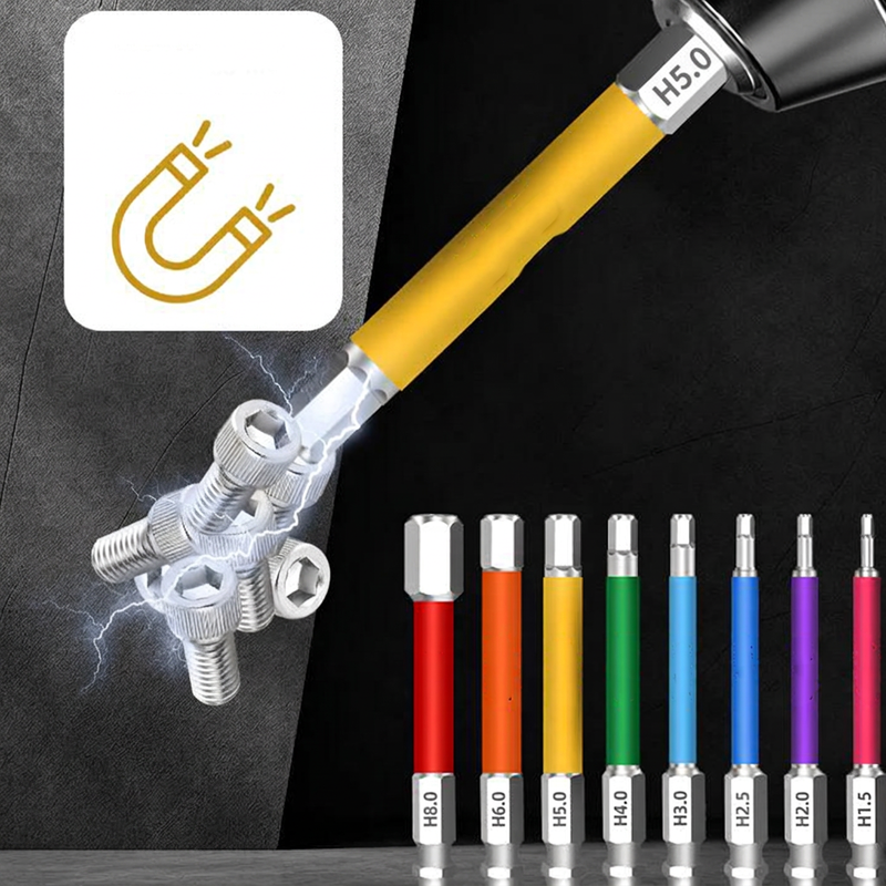 🔄 Quick and Easy Replacement—Non-Slip Magnetic Screwdriver Bit Set