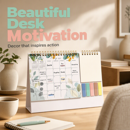 2027 Creative Desk Calendar with Sticky Notes
