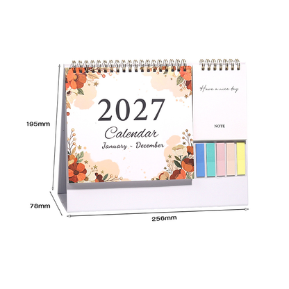 2027 Creative Desk Calendar with Sticky Notes