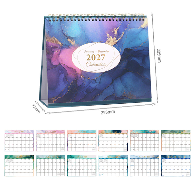 2027 Creative Desk Calendar with Sticky Notes