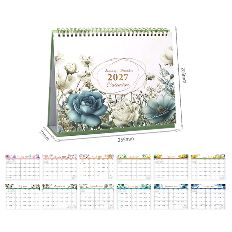 2027 Creative Desk Calendar with Sticky Notes