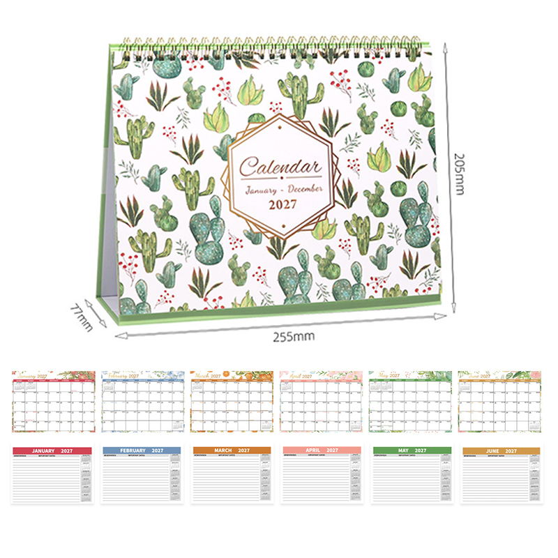 2027 Creative Desk Calendar with Sticky Notes