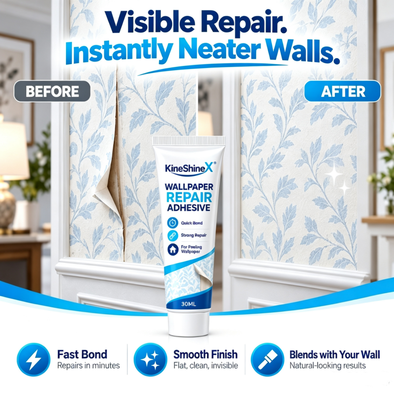 Heavy-Duty Wallpaper Repair Adhesive with Scraper
