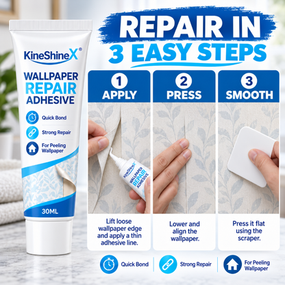 Heavy-Duty Wallpaper Repair Adhesive with Scraper