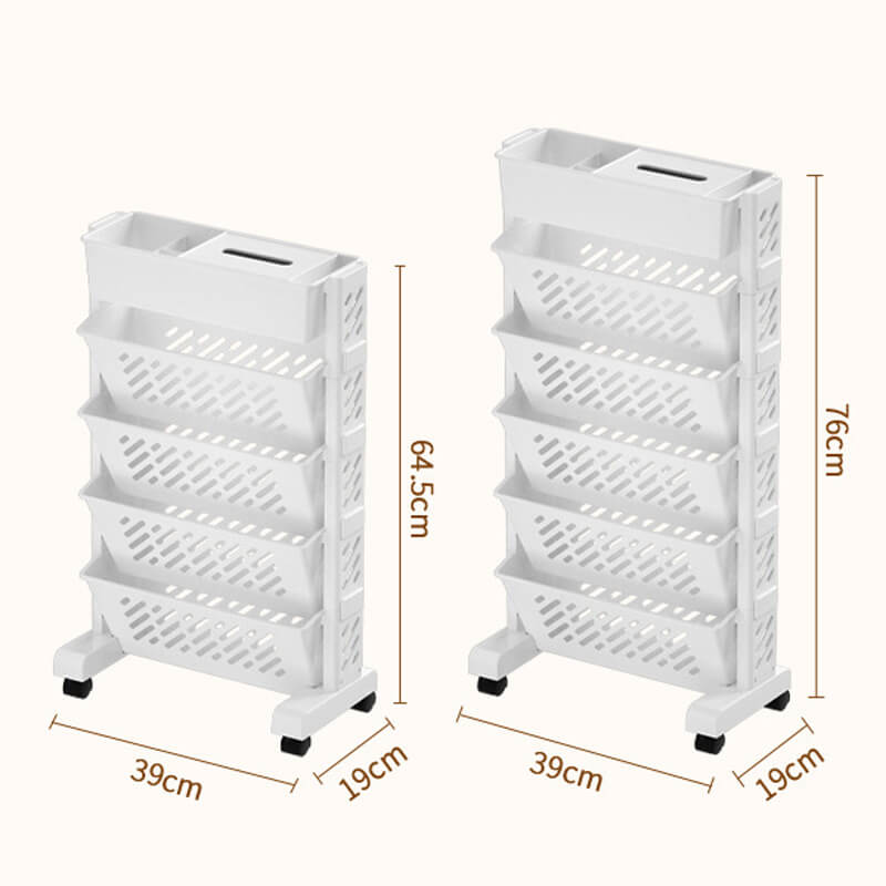 🎁2026 New Arrivals 50% OFF💥Movable Bookshelf on Wheels – 5/6 Tiers, 45° Angled, Lockable Casters 📖