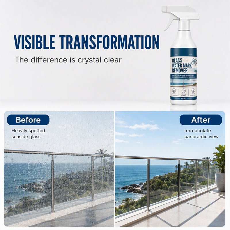 ⏰50% OFF – LAST CHANCE⏰ Glass Water Mark Remover Spray – Removes Water Spots & Mineral Deposits – Easy Spray – For Windows, Patios & Balconies! 🔥