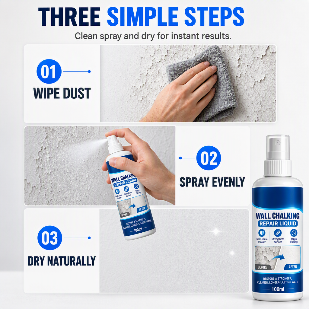 🥳 Hot Seller 🥳💞 Over 10,000 sold! Wall Repair Solution—prevents chalking, provides deep adhesion, and is waterproof. Makes your walls stronger—hurry and grab yours now! ✅